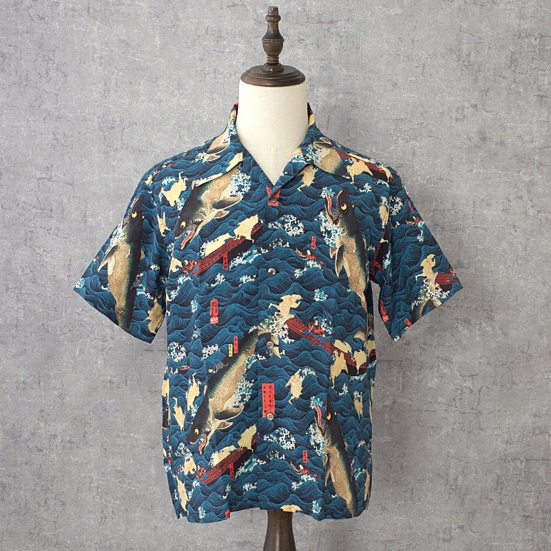 SUNSURF サンサーフ #SS39742 SUN SURF×歌川国芳 スペシャルエディション 半袖 レーヨン アロハシャツ『讃岐院眷属をして為朝をすくふ図』