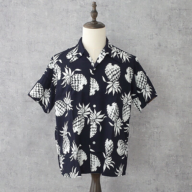 DUKE KAHANAMOKU デューク カハナモク #DK36201 スペシャルエディション 半袖 レーヨン アロハシャツ『DUKE'S PINEAPPLE』