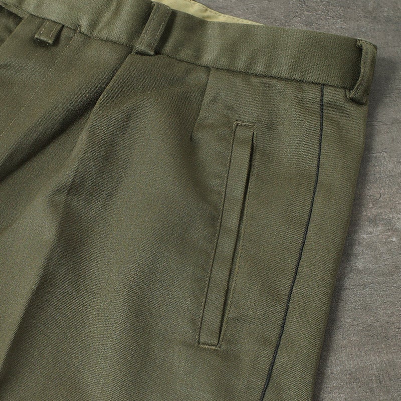 チェコ軍 サイドライン ドレスパンツ ウールポリエステル グリーン USED