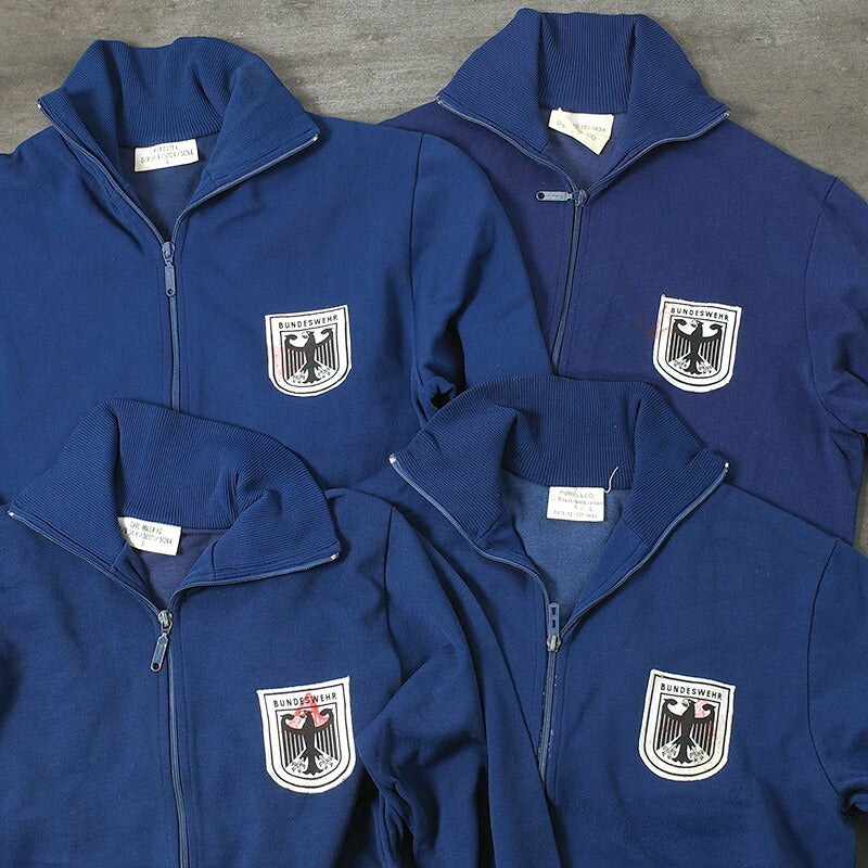 ドイツ軍 60s トレーニング ジムジャケット ネイビー単色 USED JJ431UN