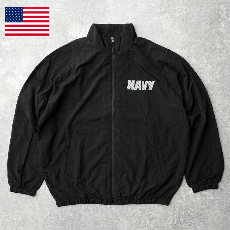 米軍 U.S.NAVY ナイロントレーニング ジャケット ブラック
