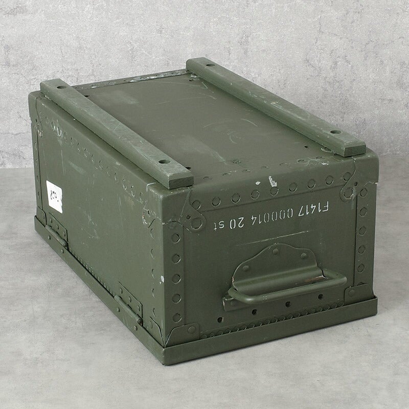 スウェーデン軍 ウッドボックス オリーブ 40×26×20cm USED SWD 木箱