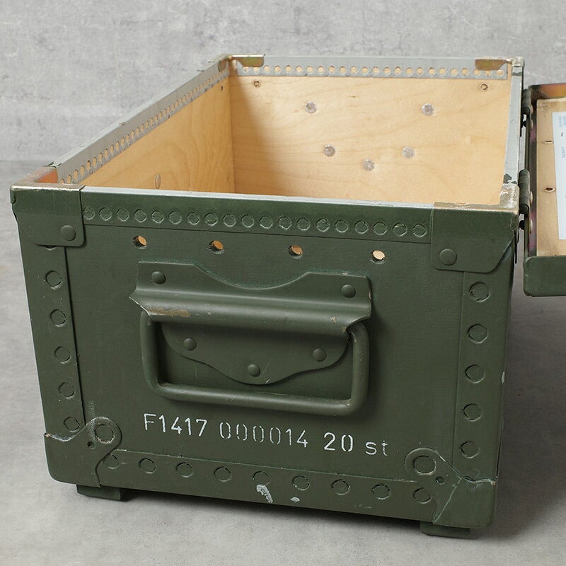 スウェーデン軍 ウッドボックス オリーブ 40×26×20cm USED SWD 木箱