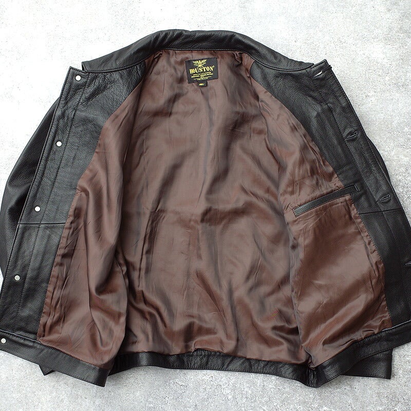 HOUSTON ヒューストン #8215 カウレザー トラックジャケットメンズ