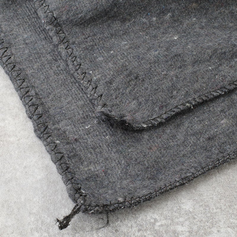 チェコ軍 ウールブランケット グレー ライン入り 150×205cm デッド
