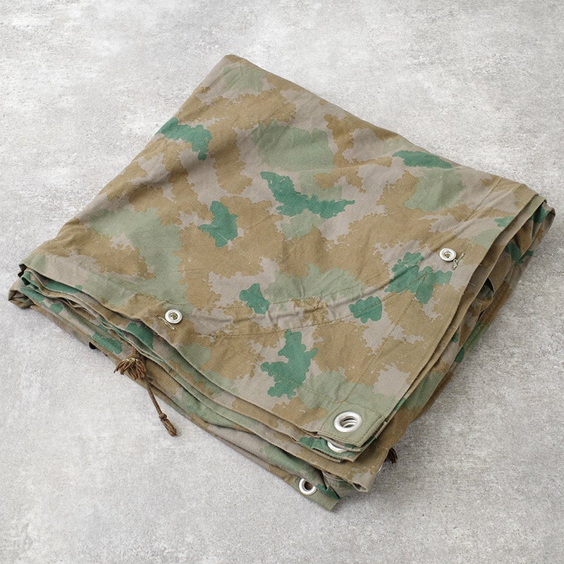 東ドイツ軍 60s テントシート ブルメンターン USED NVA ポンチョ 軍幕