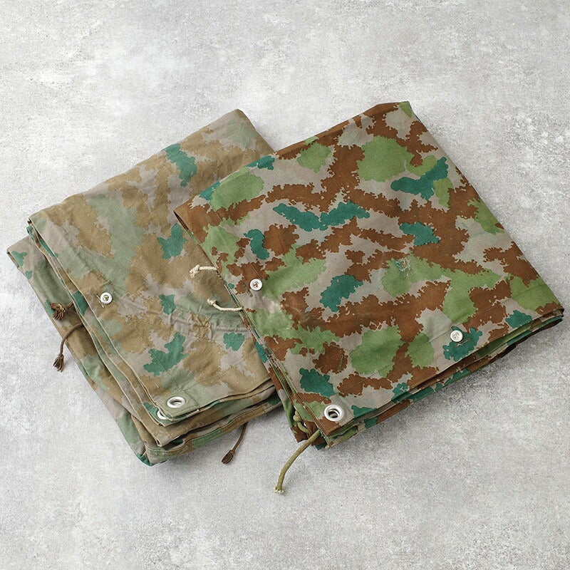 東ドイツ軍 60s テントシート ブルメンターン USED NVA ポンチョ 軍幕