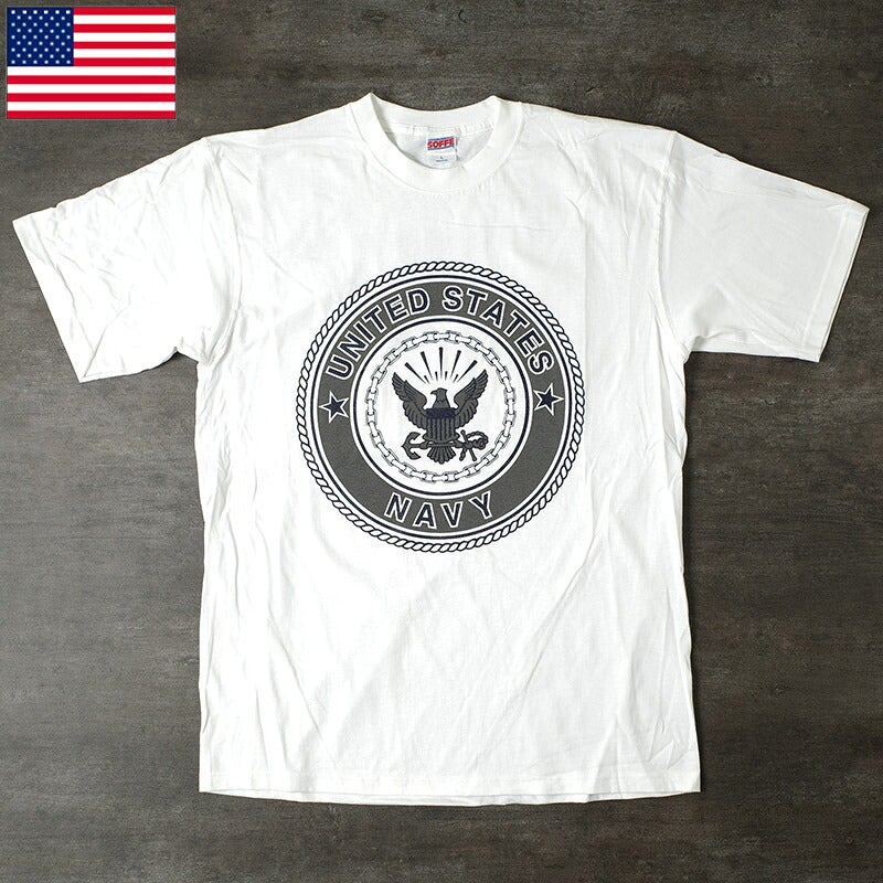 米軍 NAVY トレーニング Tシャツ 半袖 ホワイト SOFFE デッドストック JT093NN