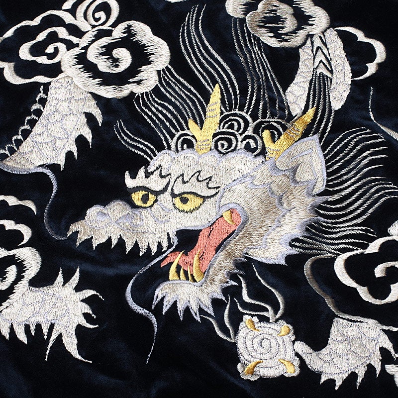 【中綿ブルゾン】刺繍ドラゴンと鷲のベルベットジャンパー　ネイビーXXL TAILORTOYO テーラー東洋 #TT15974 Mid 1950s Style 別珍 リバーシブル